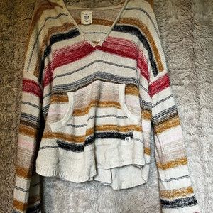 Bell sleeve hooded sweater top